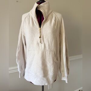 Lululemon Scuba Oversized Half-Zip Sweatshirt XS/S Heathered Bone
